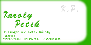 karoly petik business card